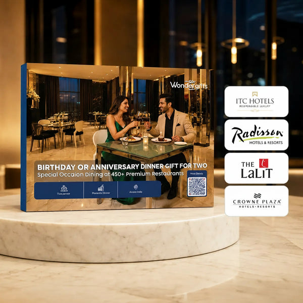 Birthday or Anniversary Dinner Gift Box for Two - Special Occasion Dining at 450+ Premium Restaurants Across India