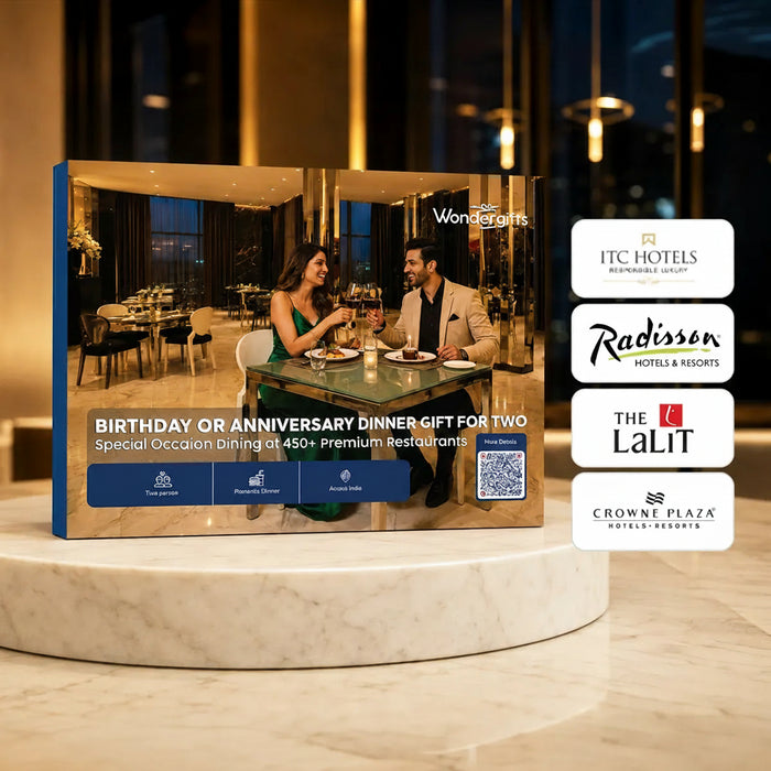 Birthday or Anniversary Dinner Gift Box for Two - Special Occasion Dining at 450+ Premium Restaurants Across India