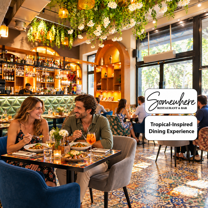 Somewhere Restaurant & Bar Connaught Place - Tropical-Inspired Dining Experience for Two