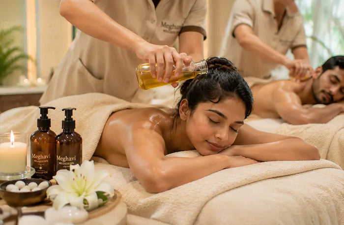 Soothing One-Hour Couple Swedish Massage at Meghavi Wellness Spa -  Radisson Blu Hotel - Delhi