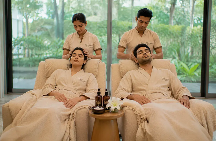 Soothing One-Hour Couple Swedish Massage at Meghavi Wellness Spa -  Radisson Blu Hotel - Delhi