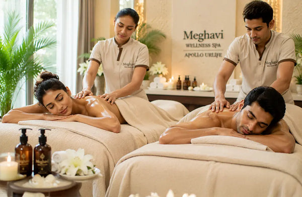 Soothing One-Hour Couple Swedish Massage at Meghavi Wellness Spa -  Radisson Blu Hotel - Delhi