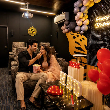Special Fog Entry Private Theatre Celebration with Cake and Décor in Bengaluru