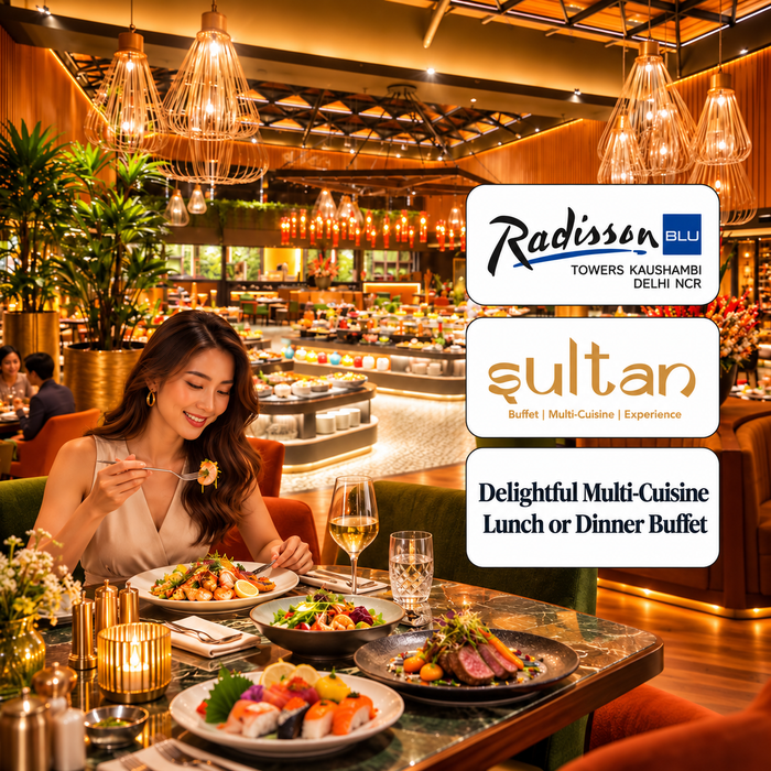 Sultan Radisson Blu Kaushambi - Delightful Multi-Cuisine Lunch or Dinner Buffet with Soft Beverages for One