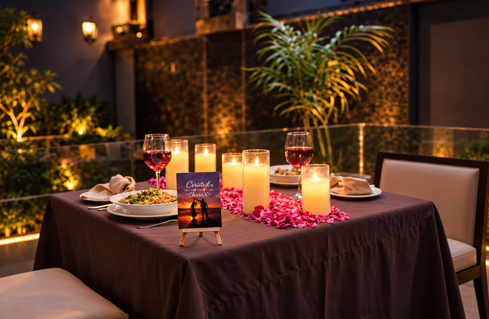 The Atara Gurugram - Private Romantic Candlelight Dinner on the Balcony for Two