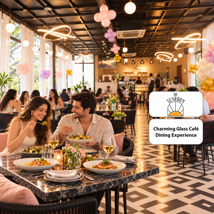 The Sunroom Gurugram - Charming Glass Café Dining Experience for Two