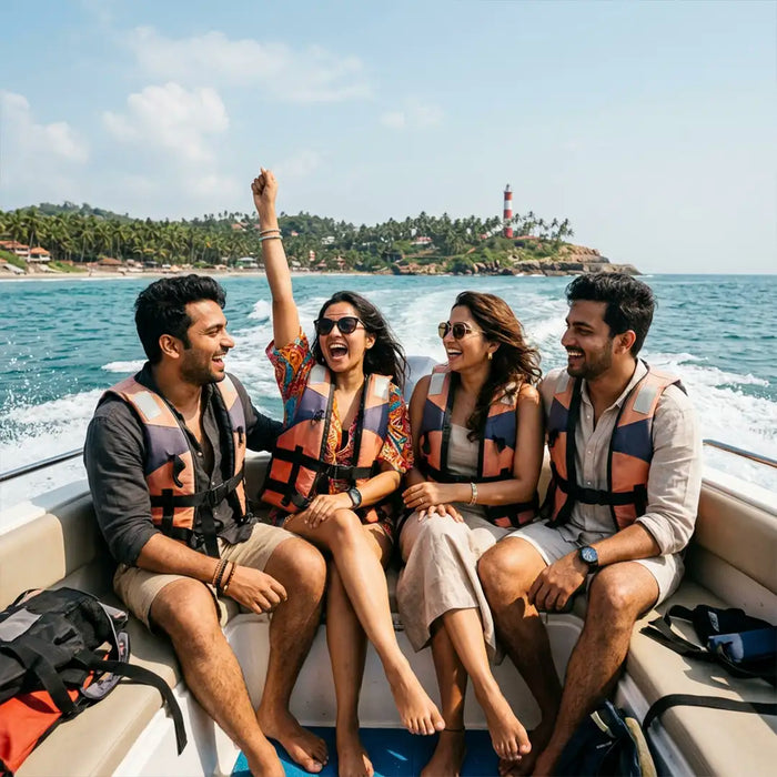 Thrilling High-Speed Boat Safari for Four in Kerala by Bond Safari Kovalam