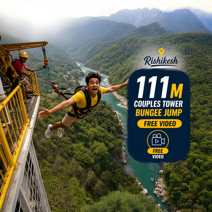 Unforgettable 111m Couples Tower Bungee Jump Experience in Rishikesh with Video