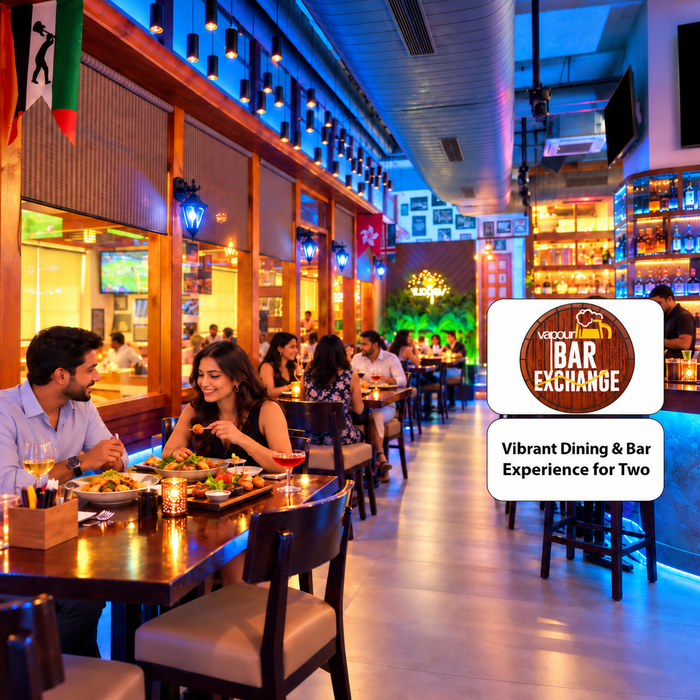 Vapour Bar Exchange Gurugram - Vibrant Dining & Bar Experience for Two