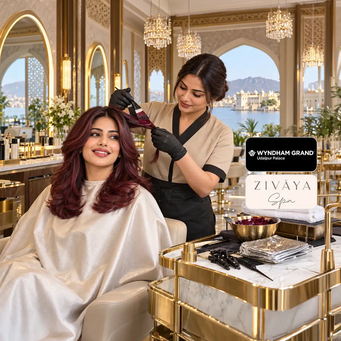 Vibrant Medium Length Hair Colour Experience at Zivaya Spa – Wyndham Grand, Udaipur