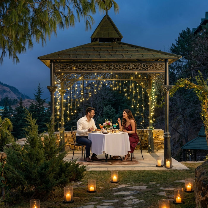 Signature Gazebo Grandeur Vegetarian Candle Light Dinner Experience for Two at RADSUM – Aravali Hills, Gurugram
