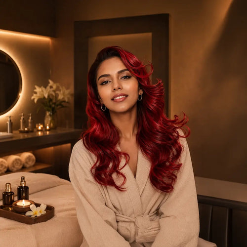 Vibrant Sloulder Length Hair Colour Experience at The Qalm Spa & Salon - Indore Marriott Hotel