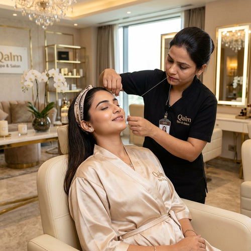 Flawless 15-Minute Upper Lip Threading Experience at The Qalm Spa & Salon - Indore Marriott Hotel