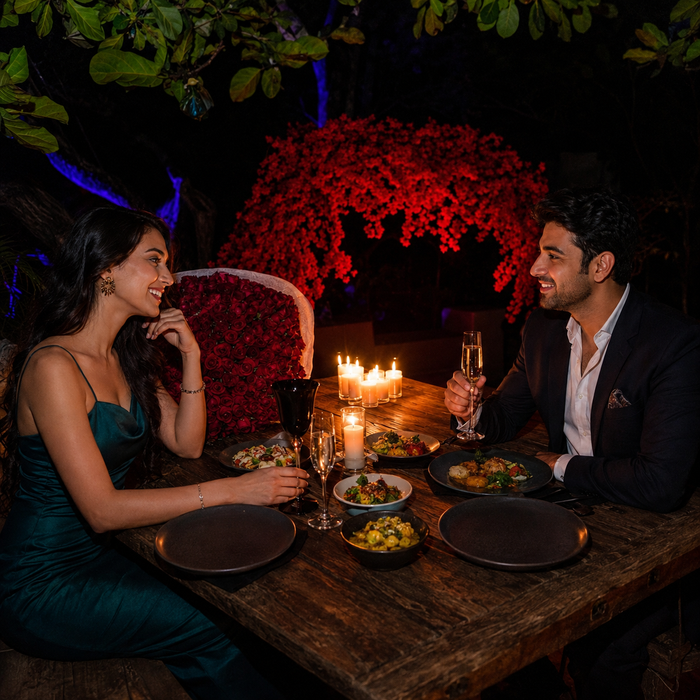 Luxury Vegetarian Private Candlelight Dinner Experience for Two at RADSUM – Aravali Hills, Gurugram