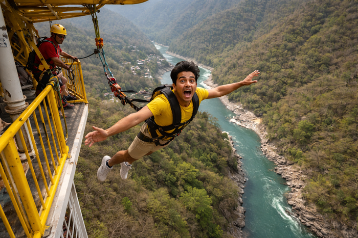 Unforgettable 111m Couples Tower Bungee Jump Experience in Rishikesh with Video