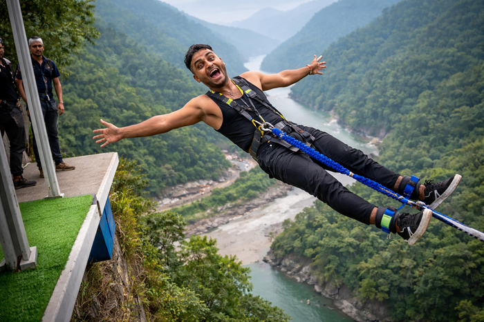 Exhilarating 111m Tower  Freestyle Bungee Jump in Rishikesh with Himalayan Views