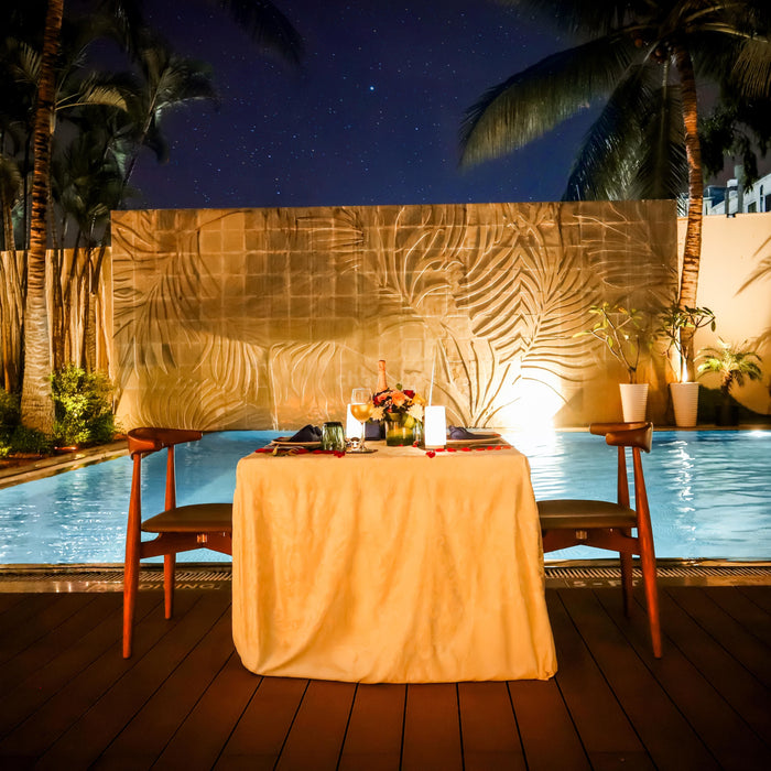 By the Blue Poolside Dining by Grand Mercure Bangalore