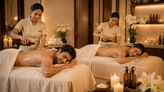 Soothing One-Hour Couple Swedish Massage at Meghavi Wellness Spa - Renaissance Hotel - Ahmedabad