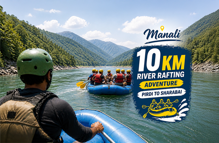 Thrilling 10km River Rafting Adventure from Pirdi to Sharabai in Manali