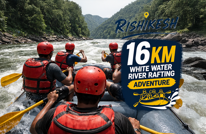High-Intensity 16km White Water River Rafting Adventure in Rishikesh
