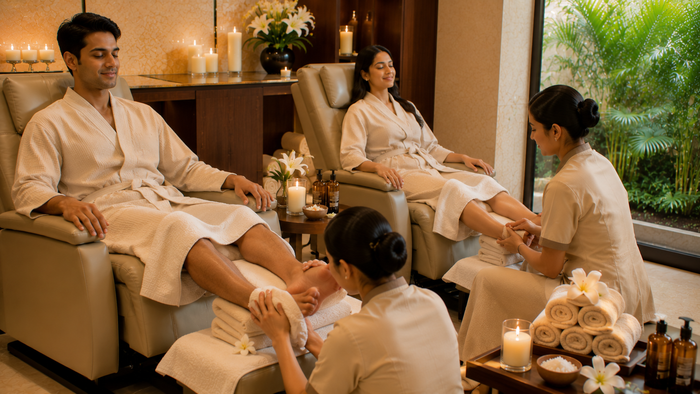 Soothing One-Hour Couple Swedish Massage at Meghavi Wellness Spa - Renaissance Hotel - Ahmedabad