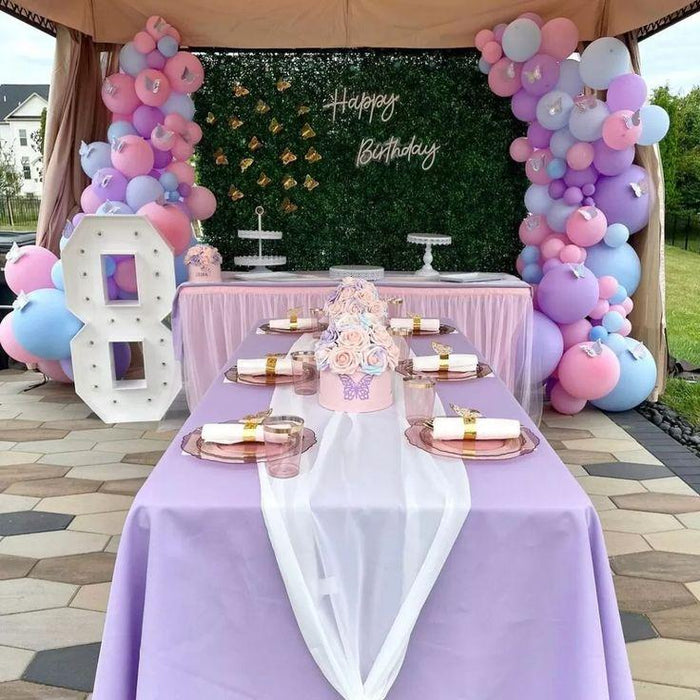 Lavender Theme Private Theatre Celebration with Fog Entry and Floor Balloons in Bengaluru