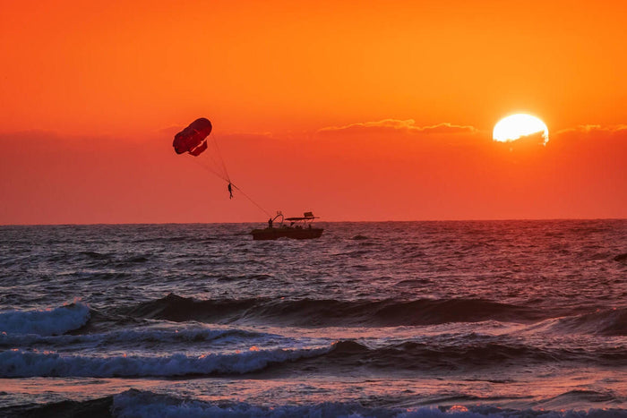 Parasailing at Ghoghla Beach, Diu