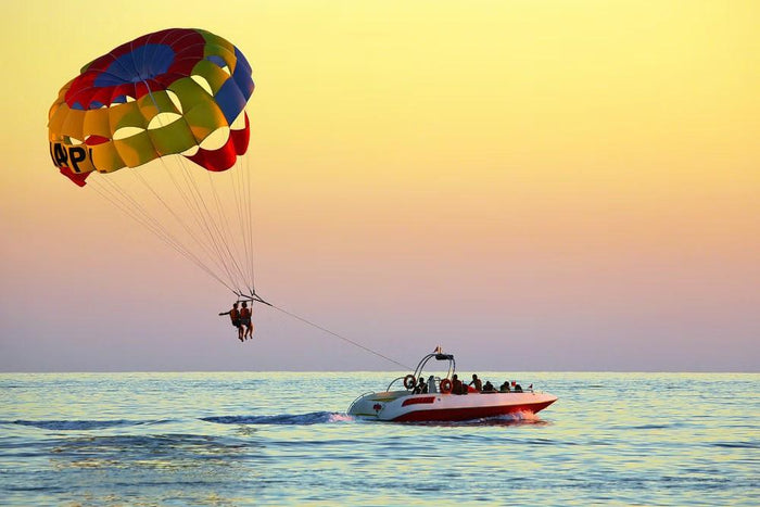 Parasailing at Ghoghla Beach, Diu
