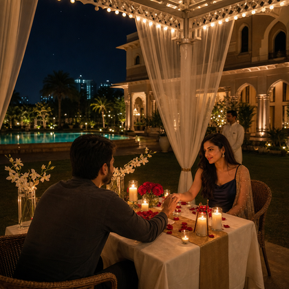 Serene Fountain-Side 3-Course Dining Experience for Two at The Umrao Delhi NCR