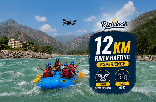 Premium 12km River Rafting Experience with Drone Coverage and Video in Rishikesh
