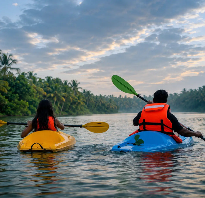 Scenic Freshwater Kayaking Experience in Kovalam