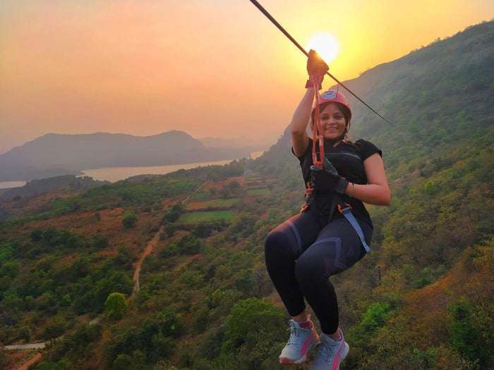 Zipline in Malhar Machi Resort, Pune