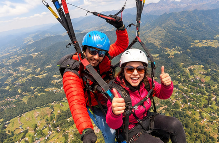 Unforgettable 50-Minute Tandem Paragliding Flight Above Bir Billing with Free Video