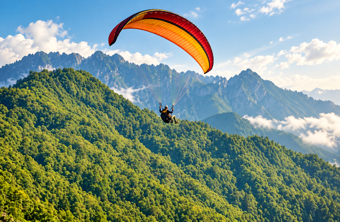Breathtaking Tandem Paragliding Experience Over Jim Corbett with Himalayan Views