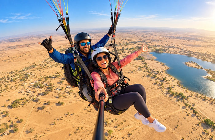 Scenic Tandem Paragliding Flight Above Jodhpur's Desert Landscapes