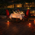 Poolside dining at Cafe Knosh,The Leela Ambience Convention Hotel, Delhi
