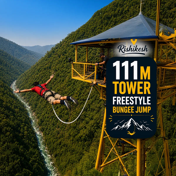 Exhilarating 111m Tower  Freestyle Bungee Jump in Rishikesh with Himalayan Views