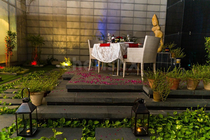 Private open air garden dinner at Radisson