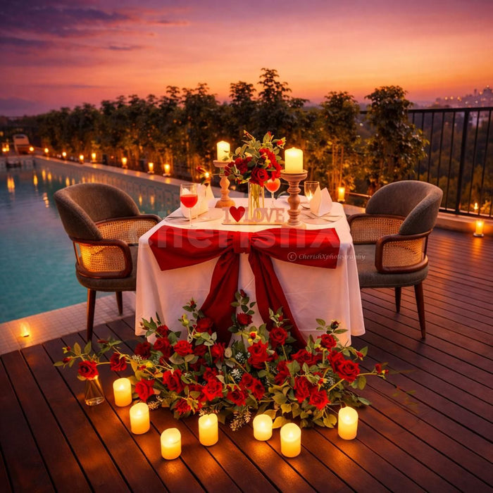 Serene Poolside Candlelight Date at Holiday Inn