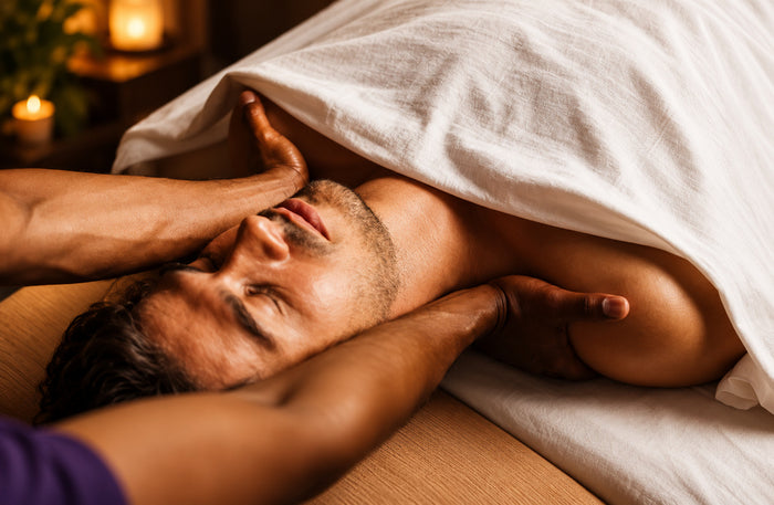 Blissful One-Hour Signature Prakriti Aroma Massage with Personalized Ayurvedic Oils at Shadanga New Delhi