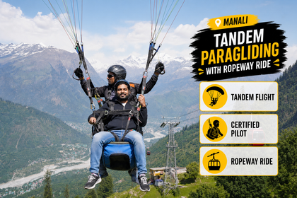Majestic Tandem Paragliding Flight with Ropeway Ride and GoPro Video Over Solang Valley Manali