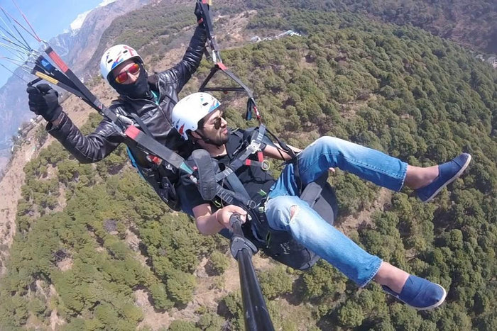 Paragliding near Sattal Lake, Uttarakhand